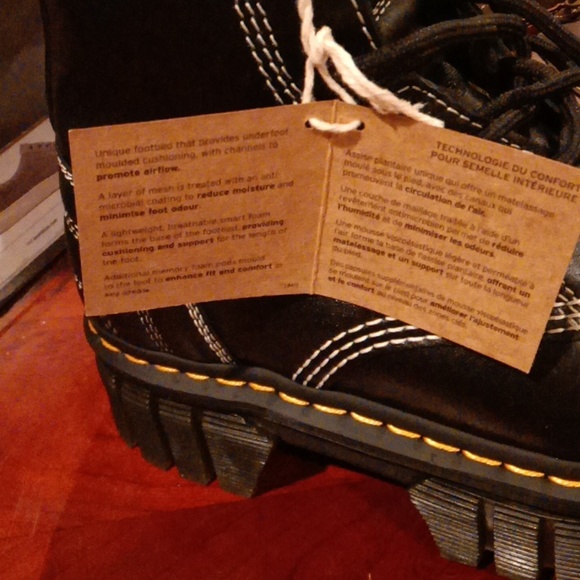 Dr martens AUDRICK WHITE STITCH LEATHER PLATFORM LACE UP BOOTS - Picture 15 of 15